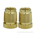 น็อตเกลียวทองเหลือง knurled แบบกำหนดเองคุณภาพสูง